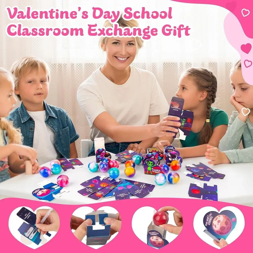 30 Pack School Gifts for Kids Galaxy Slime Ball Kits w/ Cards NEW